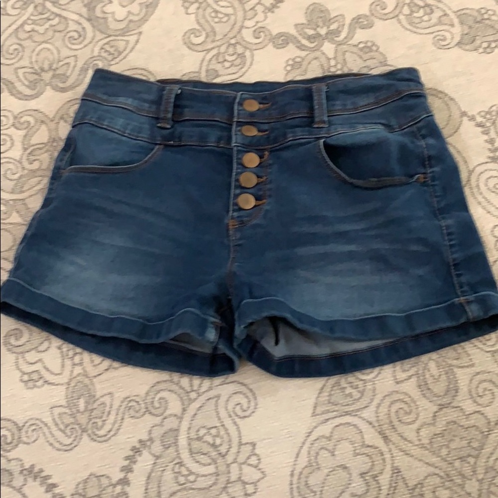 High Rise Denim Shorts